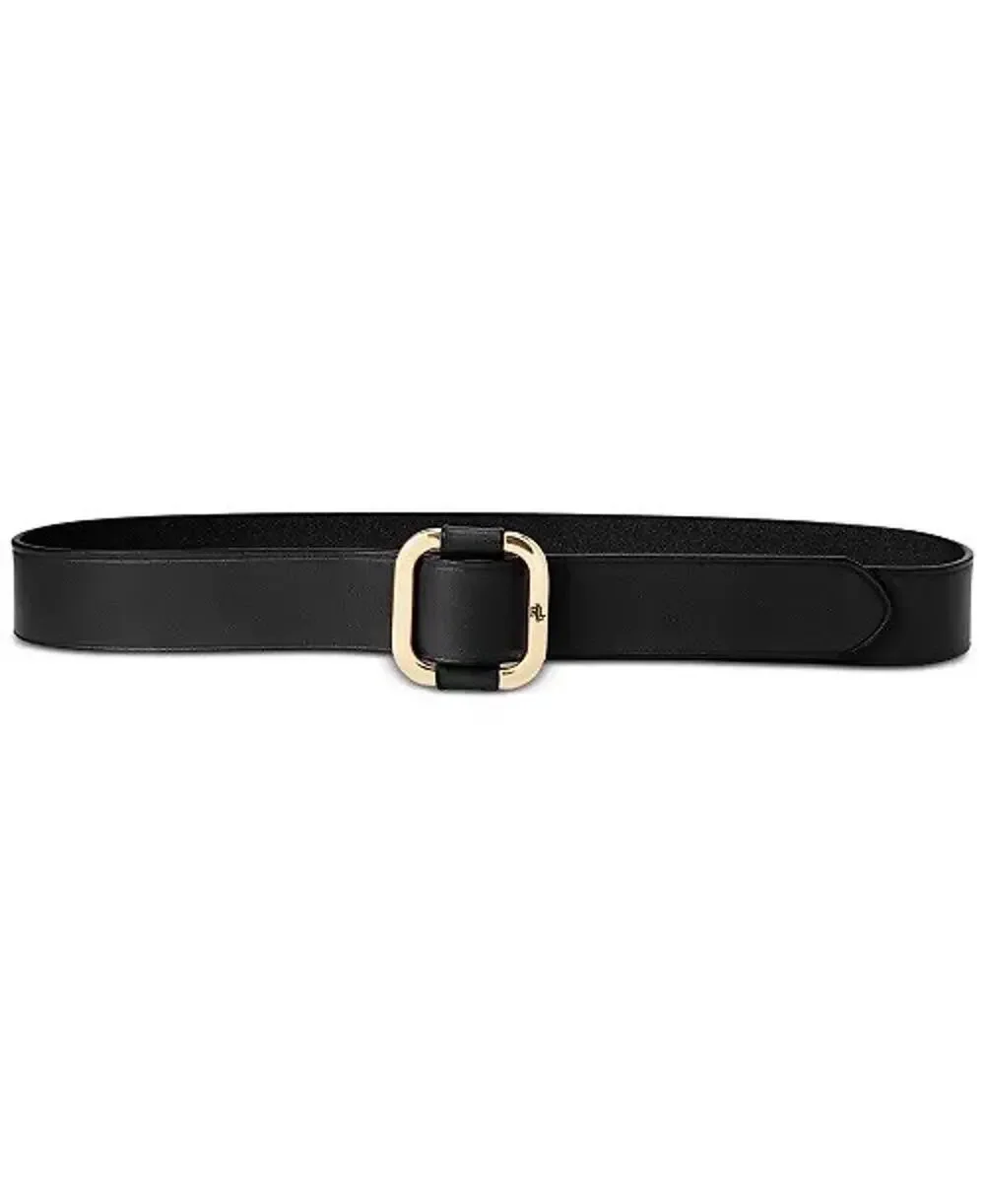 Lauren Ralph Lauren Black Leather Gold Slide-Buckle Belt Western S